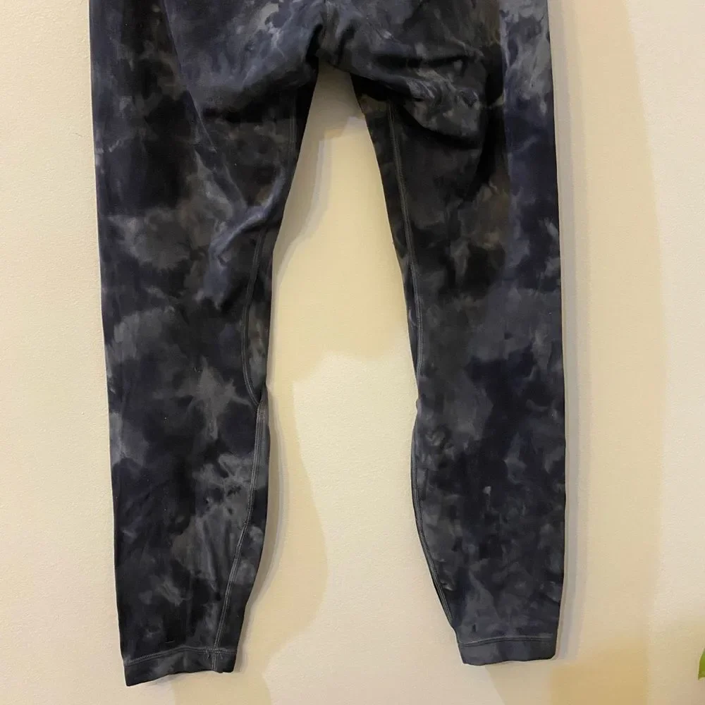 Lululemon Align HR In The Diamond Dye Pitch Gray Graphic Leggings Women Size 6